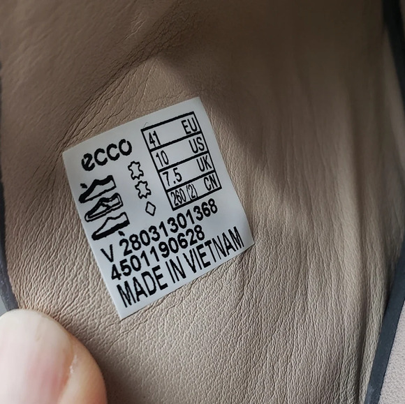 Ecco Women’s Size 10 Round Chunky Heel Slide Sandal Gray Leather Suede Open Toe - Picture 12 of 14